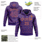 Custom Purple Bay Orange 3D Halloween Bat Skull Doodle Party Costume Ideas Sports Pullover Sweatshirt Hoodie