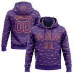 Custom Purple Bay Orange 3D Halloween Bat Skull Doodle Party Costume Ideas Sports Pullover Sweatshirt Hoodie