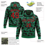 Custom Kelly Green Red-Black 3D Halloween Horror Night Trick Treat Party Costume Ideas Sports Pullover Sweatshirt Hoodie