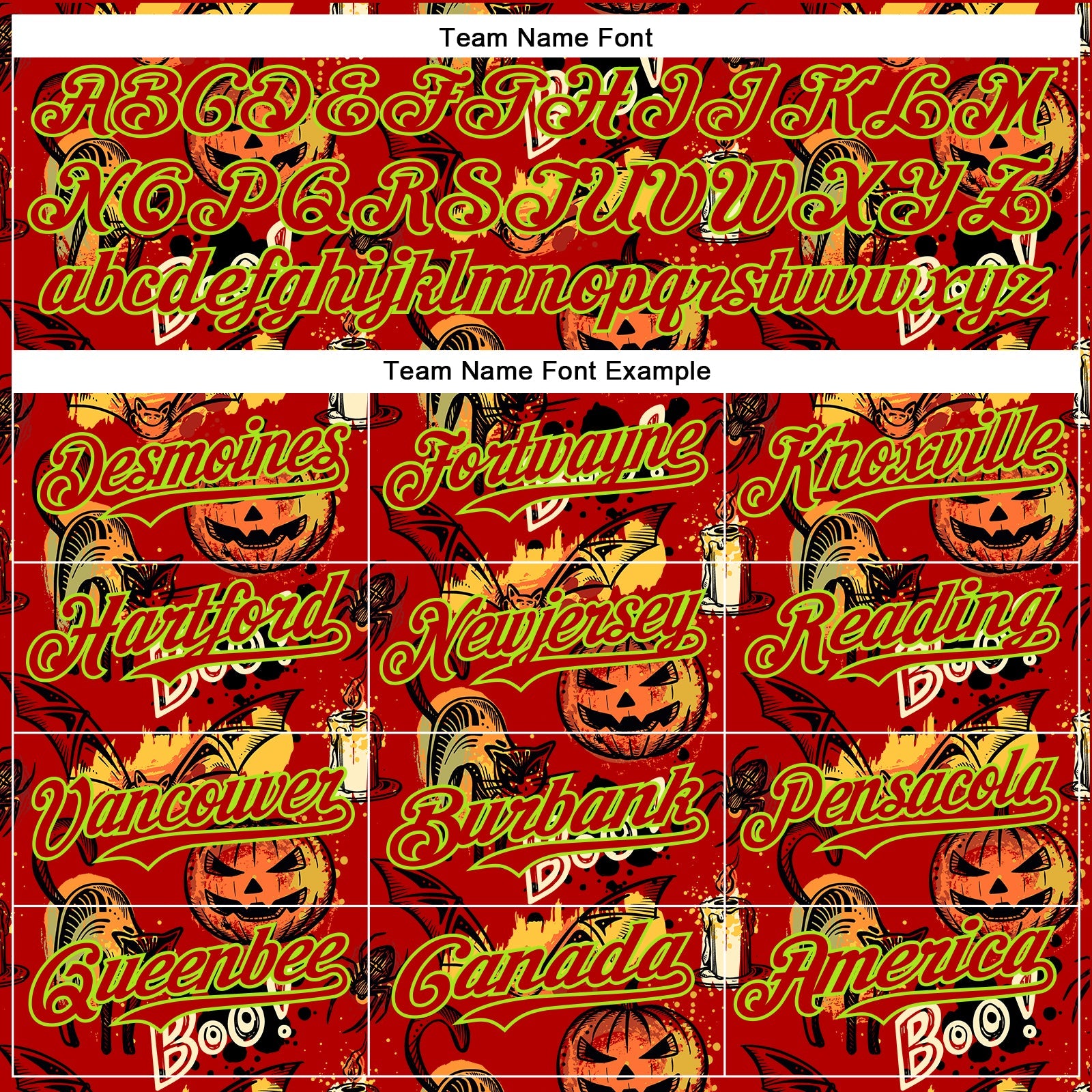 Custom Red Neon Green 3D Halloween Pumpkin Doodle Party Costume Ideas Authentic Baseball Jersey