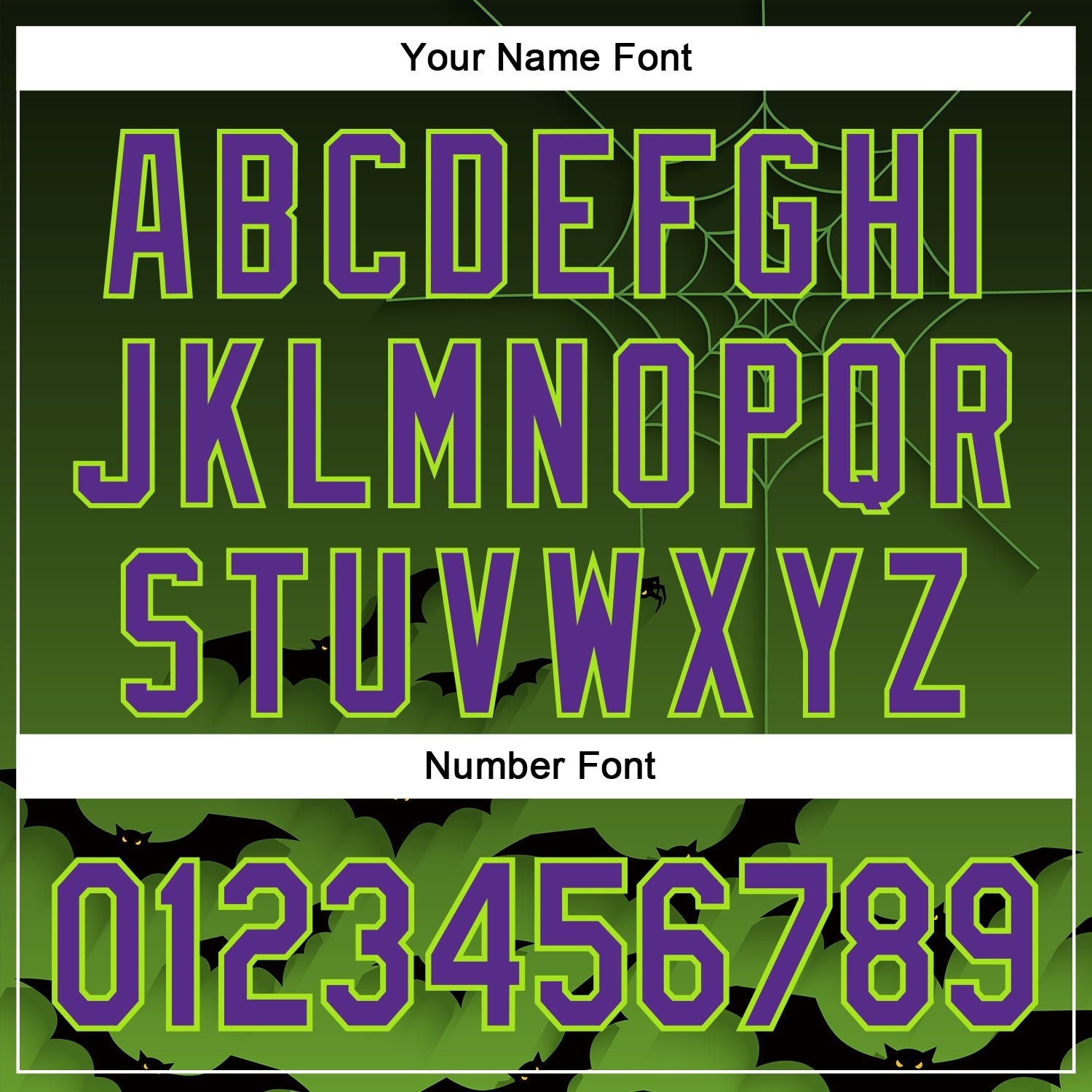 Custom Green Purple Black-Neon Green 3D Halloween Spider Net Bats Party Costume Ideas Authentic Baseball Jersey