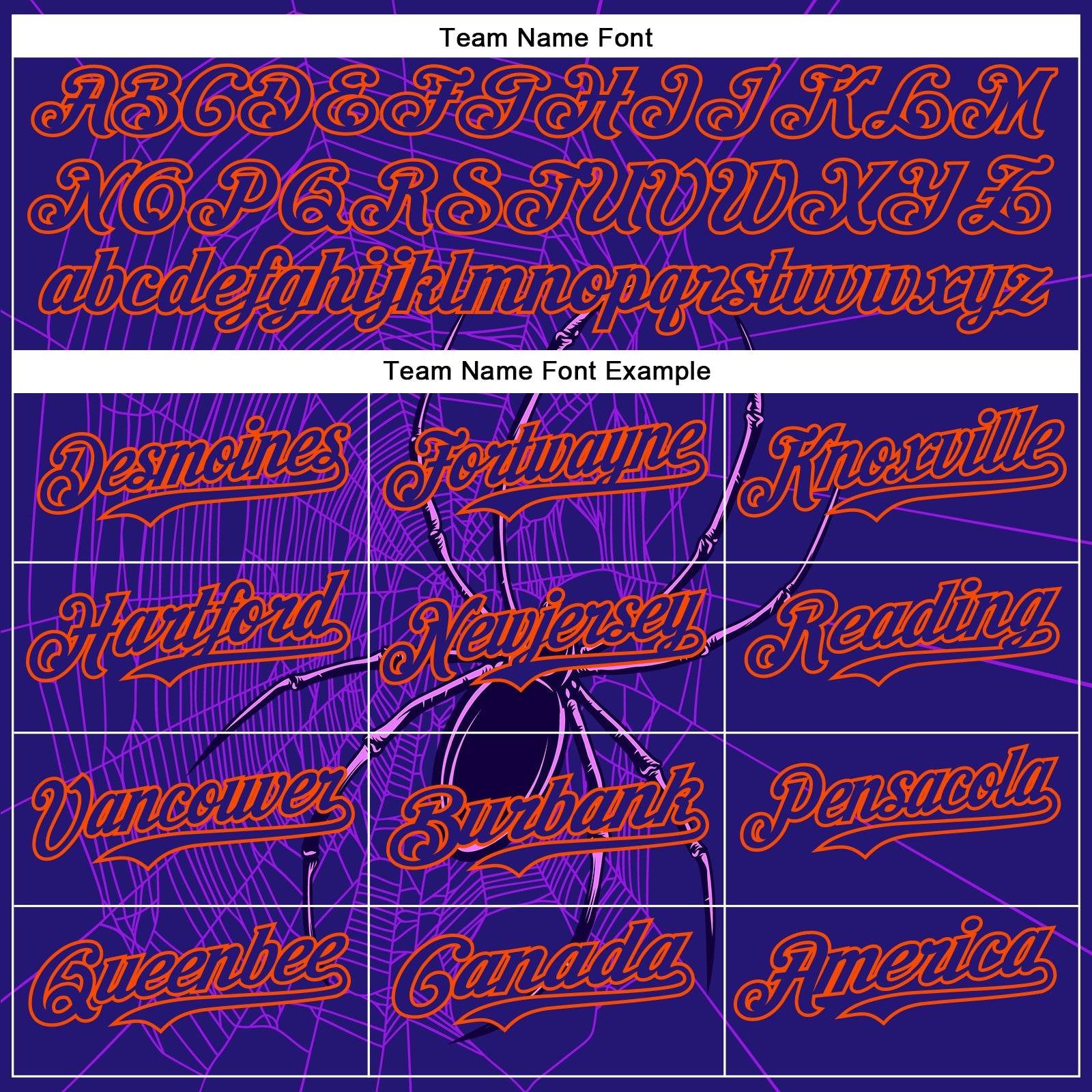 Custom Dark Purple Orange 3D Halloween Spider Net Party Costume Ideas Authentic Baseball Jersey