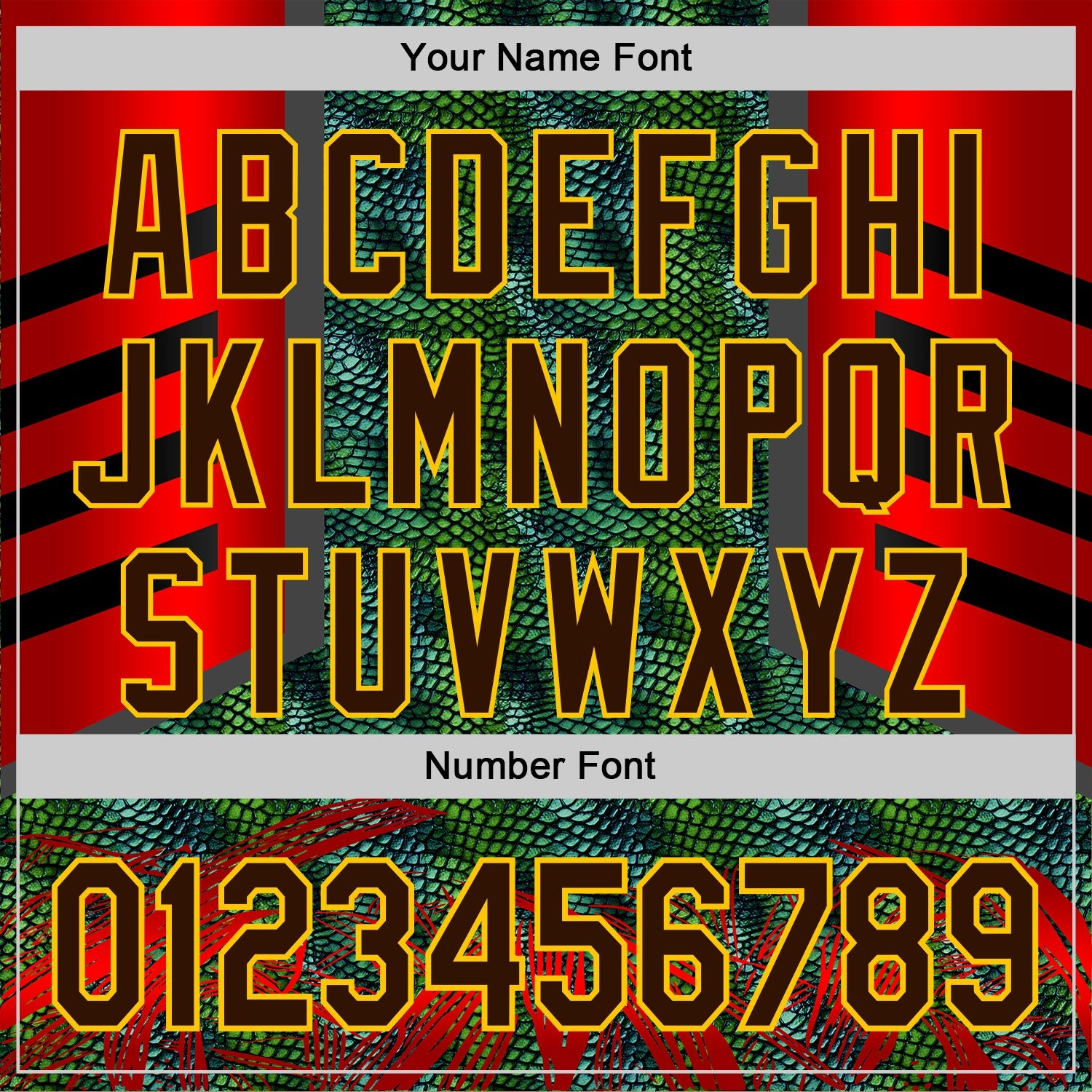 Custom Stitched Green Brown Red-Yellow 3D Pattern Design Snake Skin Print Sportswear Pullover Sweatshirt Hoodie