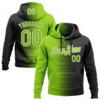 Custom Stitched Black Neon Green-White 3D Pattern Design Gradient Line Sports Pullover Sweatshirt Hoodie