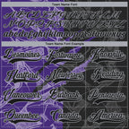 Custom Black Purple-Gray 3D Pattern Gradient Fashion Scratch Hockey Lace Neck Jersey