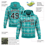 Custom Stitched Blue Black-White 3D Christmas Ugly Sweater Sports Pullover Sweatshirt Hoodie