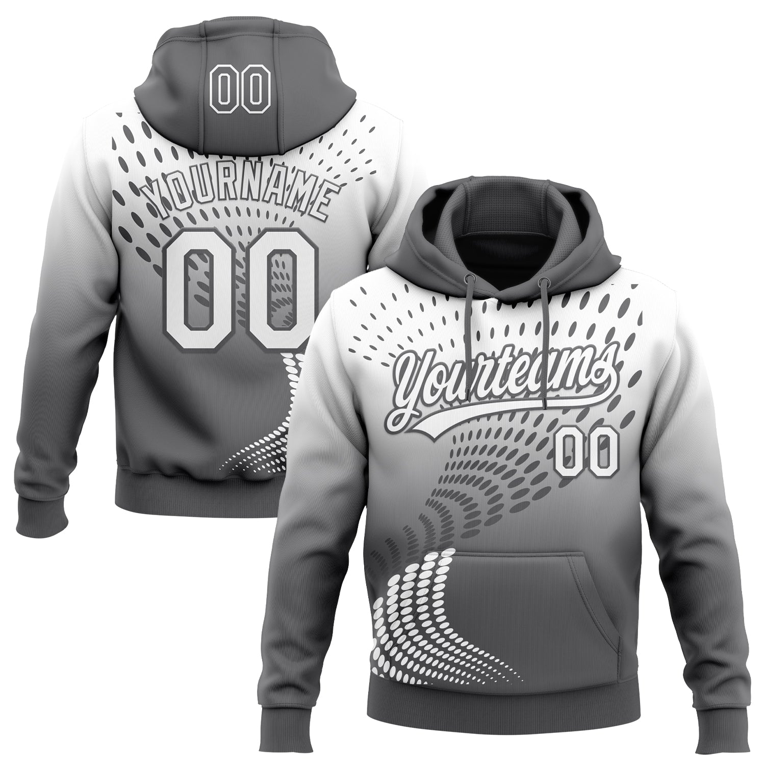 Custom Stitched Gray White-Steel Gray 3D Pattern Design Geometrico Graph Sports Pullover Sweatshirt Hoodie