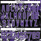 Custom Black Purple-White 3D Fluid Art Splash Hockey Lace Neck Jersey