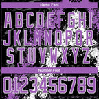 Custom Black Medium Purple-White 3D Splash Art Hockey Lace Neck Jersey