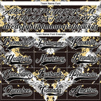 Custom Black Vegas Gold-White 3D Pattern Abstract Grunge Hockey Lace Neck Jersey