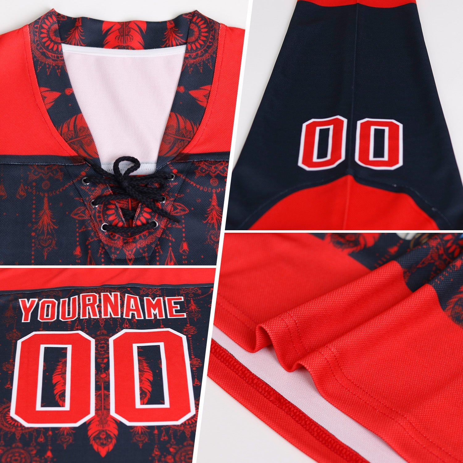 Custom Purple Brown Orange Black-Yellow 3D Pattern Cyber Mecha E-sport Hockey Jersey