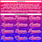 Custom Hot Pink Purple-White 3D Pattern Abstract Gradient Halftone Hockey Lace Neck Jersey