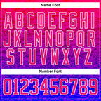 Custom Hot Pink Purple-White 3D Pattern Abstract Gradient Halftone Hockey Lace Neck Jersey