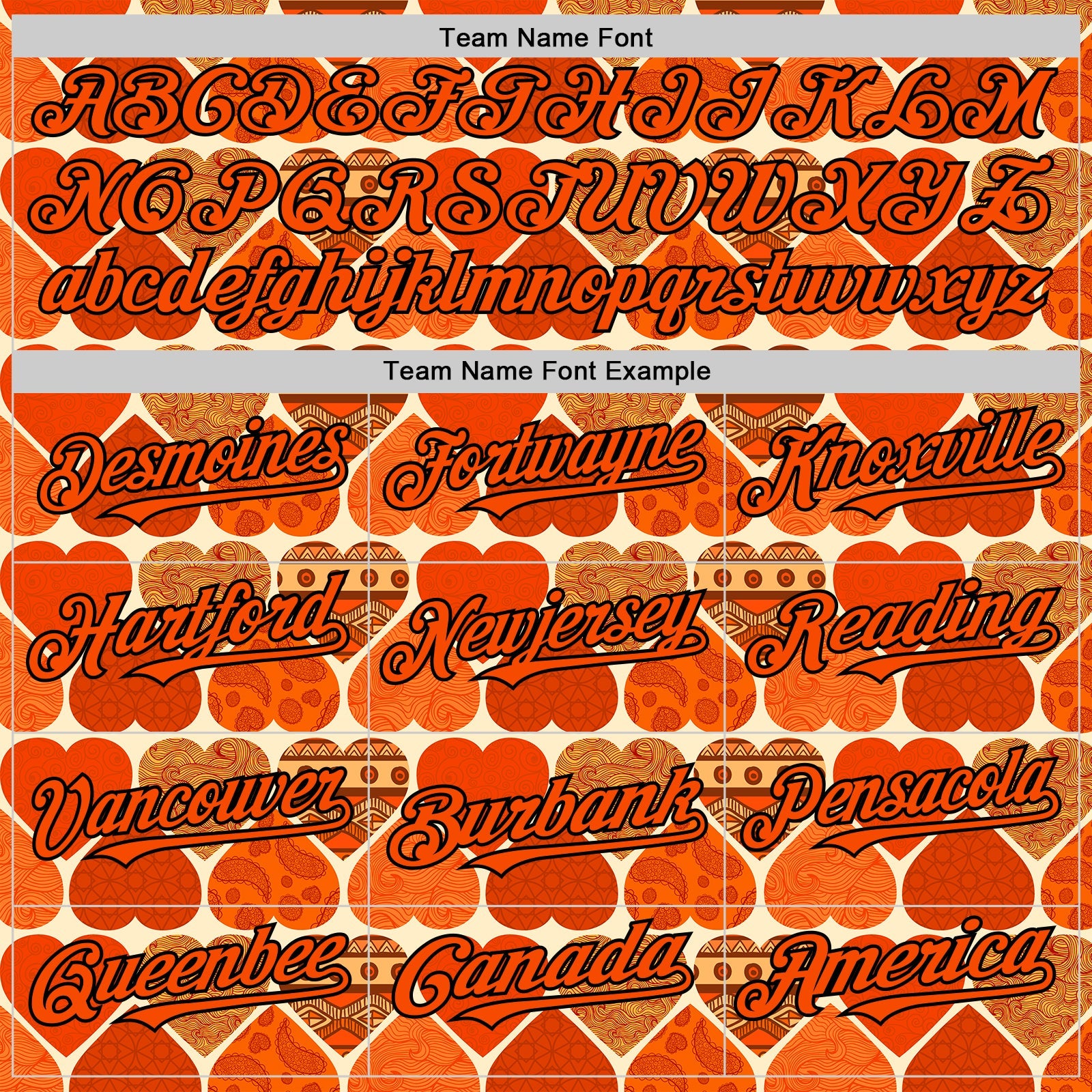 Custom Orange Cream-Black Valentine's Day Love Heart Authentic Baseball Jersey