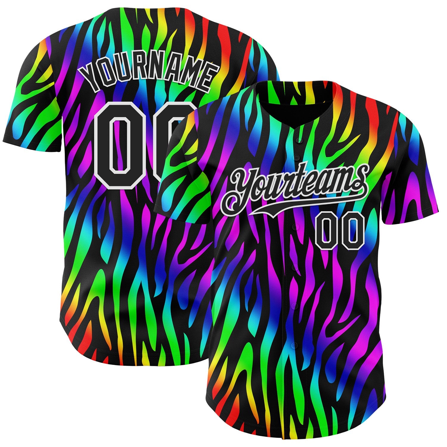 Custom Black White Valentine's Day Striped Pride Month Love Is Love Authentic Baseball Jersey