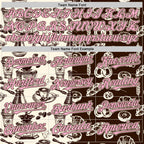 Custom Brown Light Pink-Cream Valentine's Day Bagel Meets Coffee Authentic Baseball Jersey