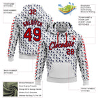 Custom Stitched White Red-Navy 3D Pattern Design Baseball Game Day Houston Inspired Sports Pullover Sweatshirt Hoodie