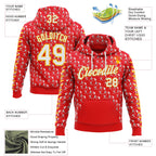 Custom Stitched Fire Red White-Gold 3D Pattern Design Baseball Game Day Kansas Inspired Sports Pullover Sweatshirt Hoodie