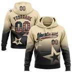 Custom Stitched Cream Vintage USA Flag-Black 3D Gradient Style Twinkle Star Sports Pullover Sweatshirt Hoodie