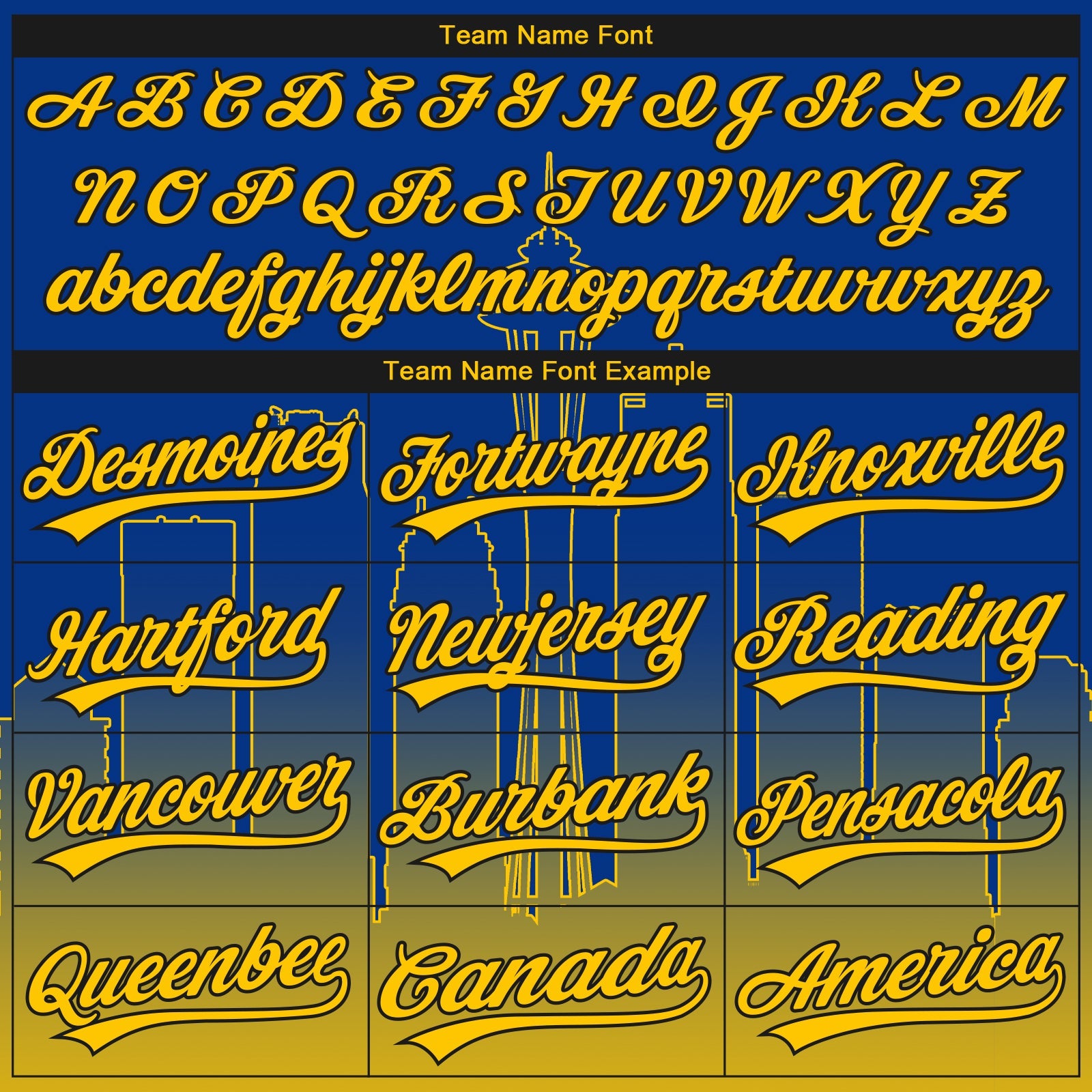 Custom Stitched Royal Yellow-Black 3D Gradient Fashion Seattle City Edition Sports Pullover Sweatshirt Hoodie