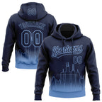Custom Stitched Navy Light Blue 3D Gradient Fashion Chicago City Edition Sports Pullover Sweatshirt Hoodie