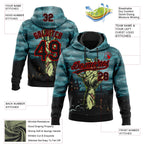Custom Stitched Green Black-Red 3D Pattern Design Halloween Horror Night Trick Treat Sports Pullover Sweatshirt Hoodie