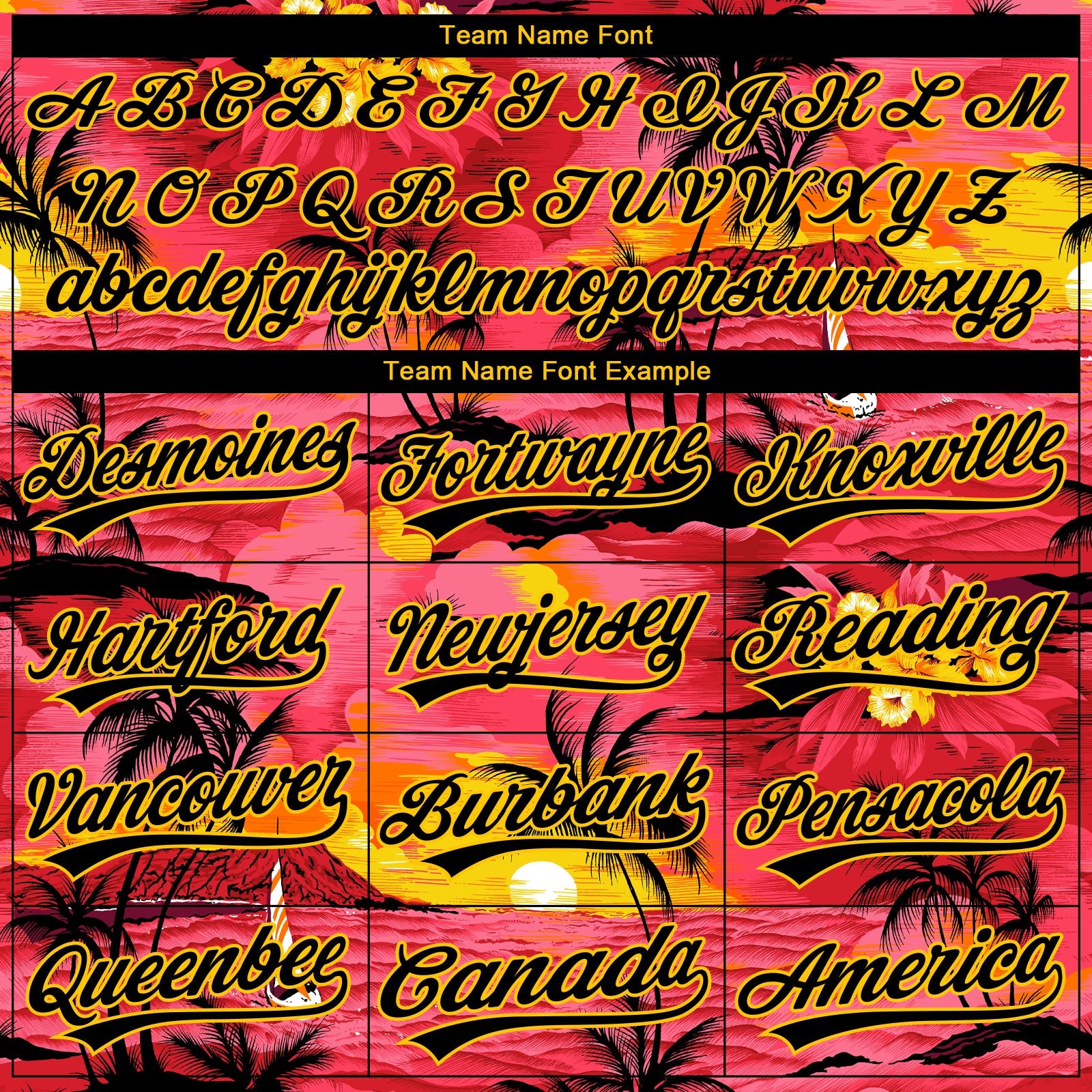 Custom Stitched Red Black-Yellow 3D Sun Beach Hawaii Palm Trees Sports Pullover Sweatshirt Hoodie