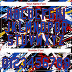 Custom Stitched Graffiti Pattern Thunder Blue-Red 3D Abstract Splatter Sports Pullover Sweatshirt Hoodie