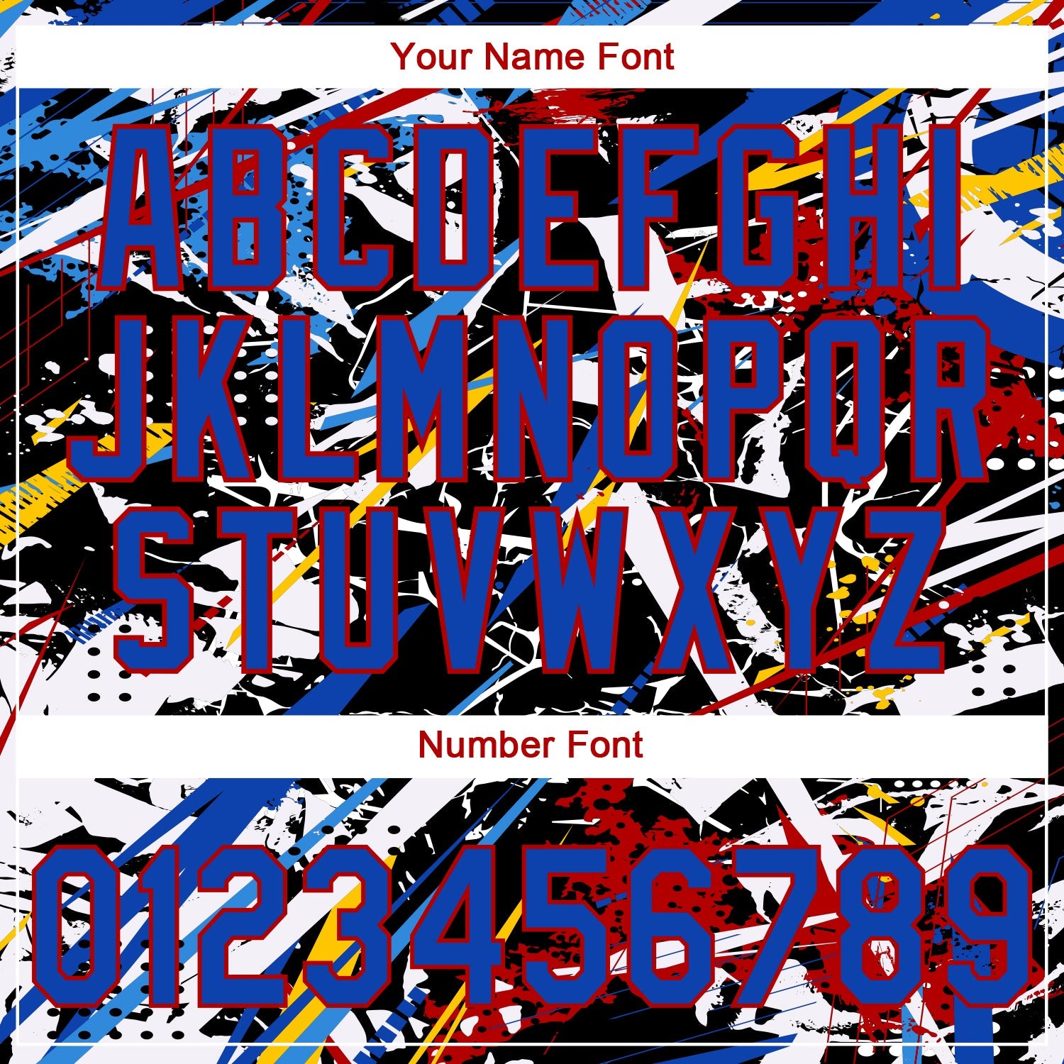 Custom Stitched Graffiti Pattern Thunder Blue-Red 3D Abstract Splatter Sports Pullover Sweatshirt Hoodie