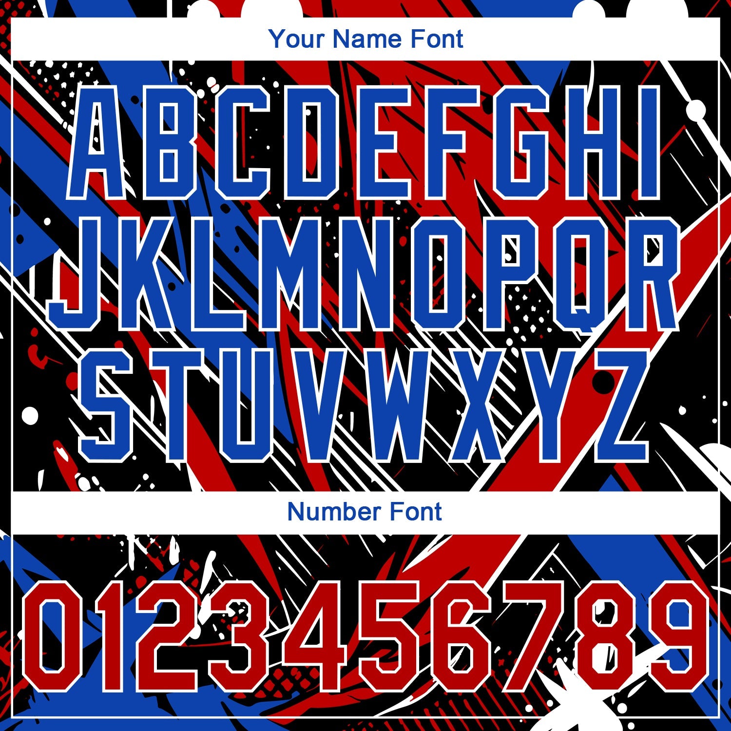 Custom Stitched Graffiti Pattern Red Thunder Blue-White 3D Abstract Splatter Sports Pullover Sweatshirt Hoodie