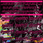 Custom Stitched Black Hot Pink 3D Pattern Design Abstract Neon Street Style Sports Pullover Sweatshirt Hoodie