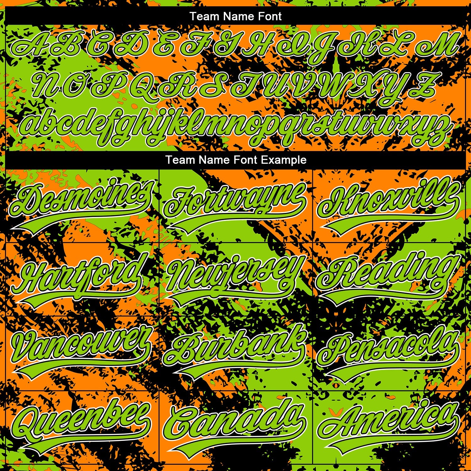 Custom Stitched Black Neon Green Bay Orange-White 3D Pattern Design Abstract Splatter Sports Pullover Sweatshirt Hoodie