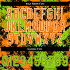 Custom Stitched Black Neon Green Bay Orange-White 3D Pattern Design Abstract Splatter Sports Pullover Sweatshirt Hoodie