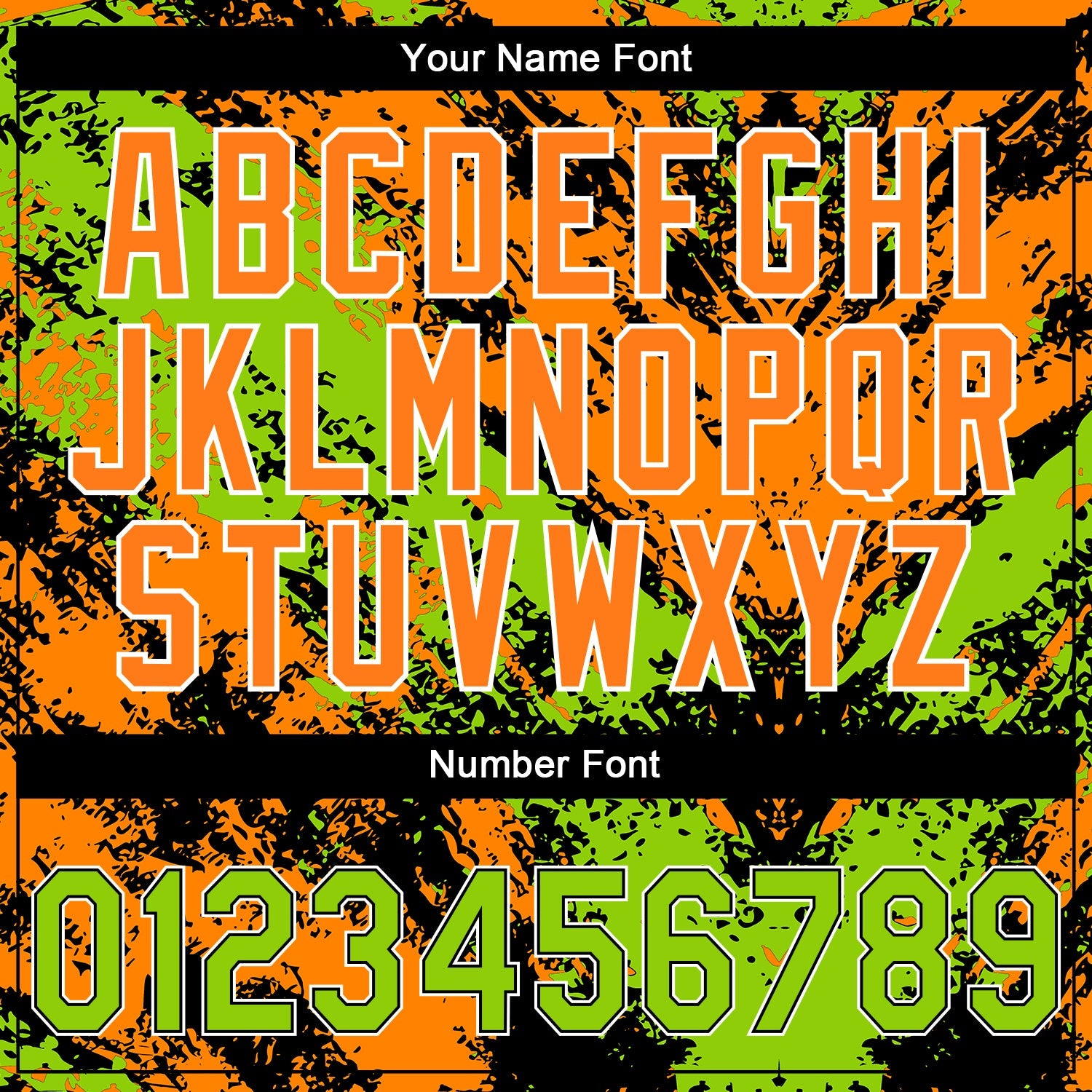 Custom Stitched Black Neon Green Bay Orange-White 3D Pattern Design Abstract Splatter Sports Pullover Sweatshirt Hoodie