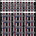 Custom Black Navy Red Cream-White 3D Pattern Design Stripe Hockey Lace Neck Jersey