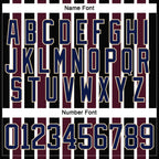 Custom Black Navy Red Cream-White 3D Pattern Design Stripe Hockey Lace Neck Jersey