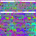 Custom Purple Pea Green-Black 3D Pattern Trippy Psychedelic Magic Mushrooms Hockey Lace Neck Jersey