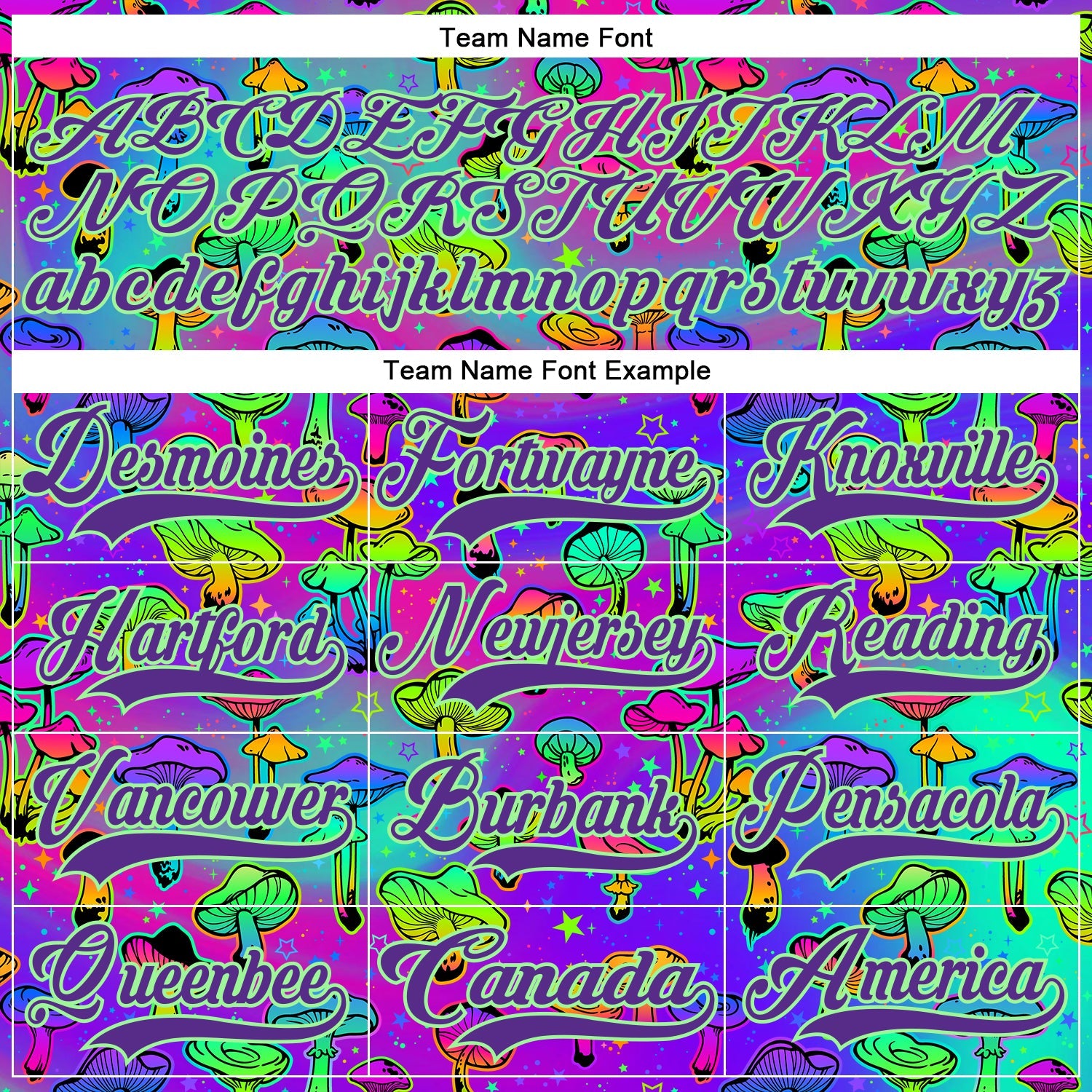 Custom Purple Pea Green-Black 3D Pattern Trippy Psychedelic Magic Mushrooms Hockey Lace Neck Jersey