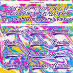 Custom White Purple Yellow Pink-Blue 3D Pattern Trippy Psychedelic Fluid Hockey Lace Neck Jersey