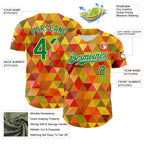 Custom Red Grass Green Yellow-White 3D Pattern Design Black History Month Abstract Geometric Authentic Baseball Jersey