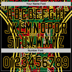 Custom Black Yellow Green-Red 3D Pattern Design Black History Month African Ethnicity Style Abstract Geometric Authentic Baseball Jersey