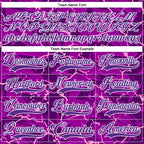 Custom Purple Black Pink-White 3D Pattern Lightning Hockey Lace Neck Jersey
