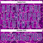 Custom Purple Black Pink-White 3D Pattern Lightning Hockey Lace Neck Jersey