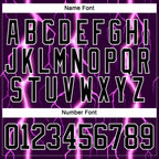 Custom Black Purple Pink-White 3D Pattern Lightning Hockey Lace Neck Jersey