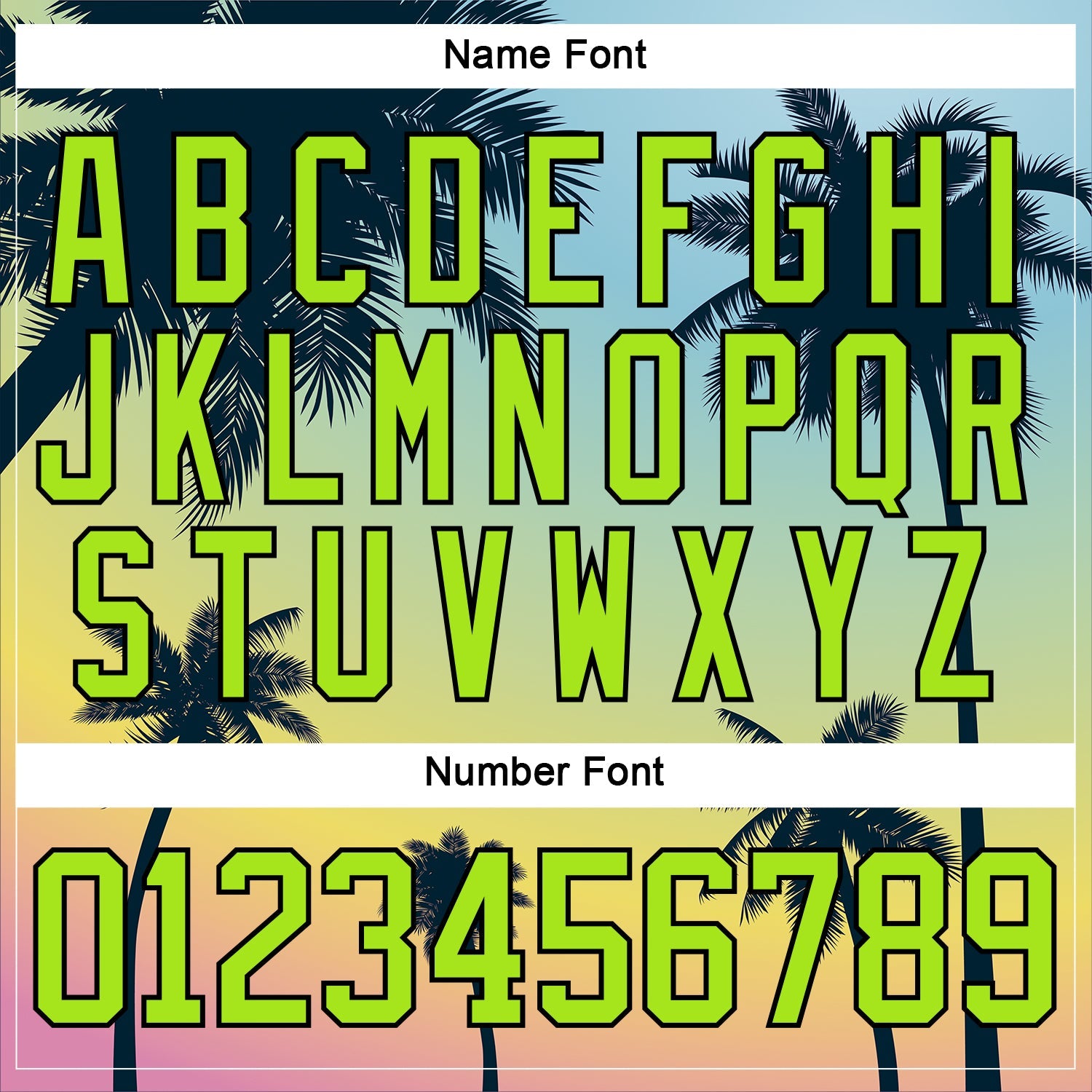 Custom Medium Pink Neon Green Yellow-Black 3D Pattern Gradient Hawaii Tropical Palm Trees Hockey Lace Neck Jersey