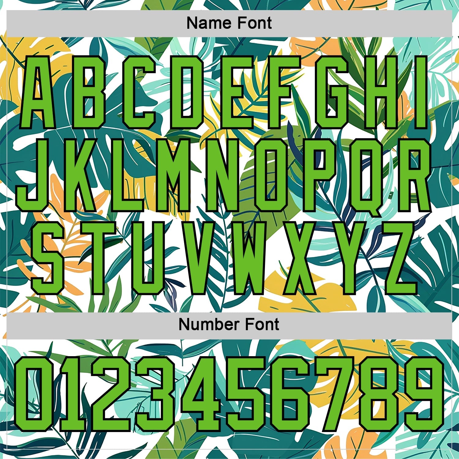 Custom Yellow Aurora Green Black-White 3D Pattern Hawaii Tropical Palm Trees Hockey Lace Neck Jersey