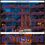 Custom Blue Royal-Orange Chicago Illinois The Theatre Landmark City Symbol Authentic Baseball Jersey