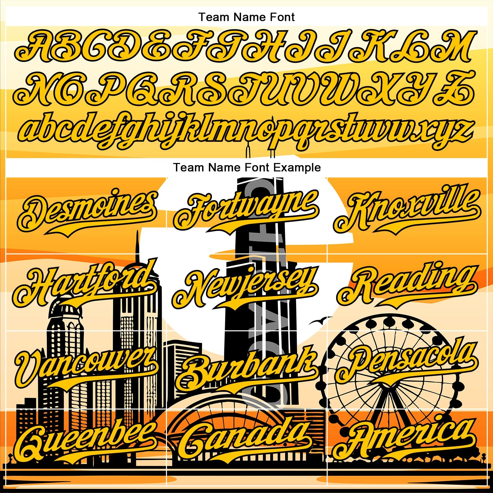 Custom Yellow Black-White Chicago Illinois Cityscape Landmark City Symbol Authentic Baseball Jersey