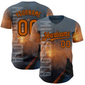 Custom Gray Texas Orange-Brown Minnesota Sunset Cityscape Vikings City Symbol Authentic Baseball Jersey