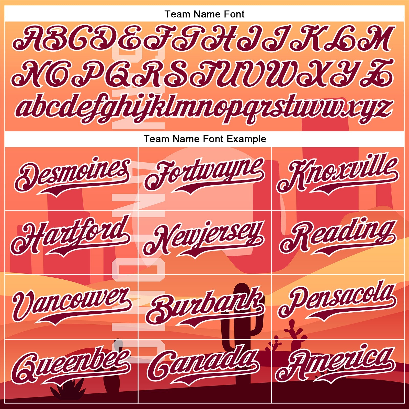 Custom Orange Maroon-White San Antonio Cactus Western Sunset City Symbol Authentic Baseball Jersey